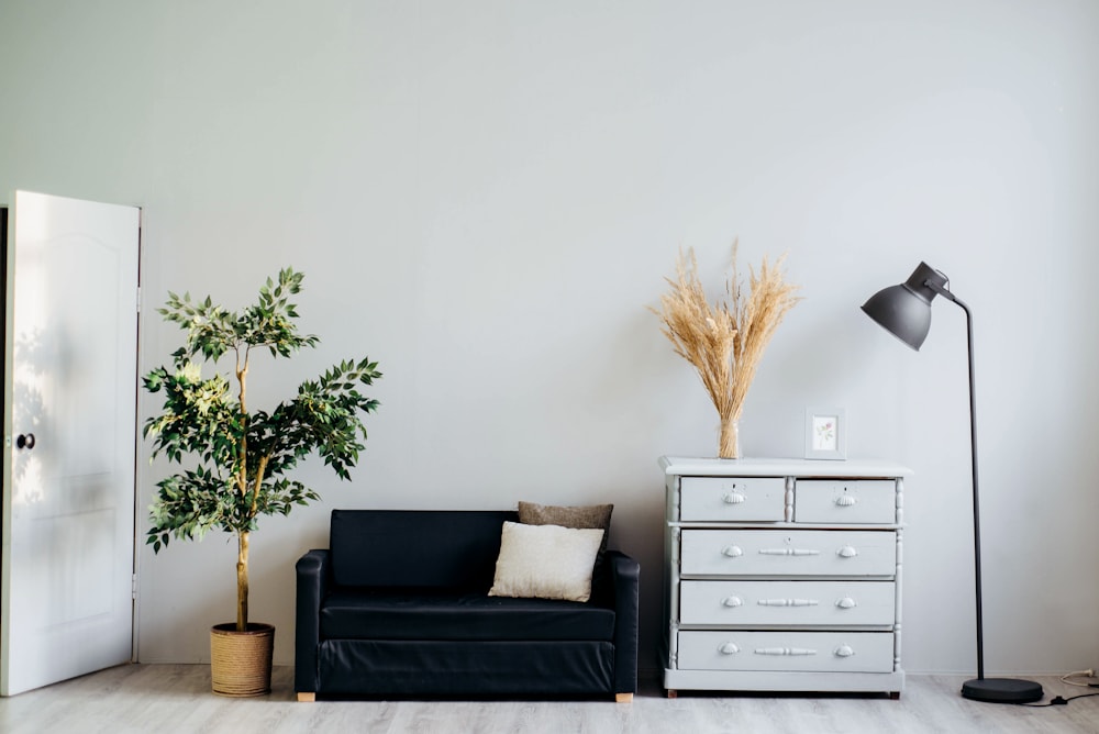 Relaxed homeowner enjoying a tidy living room